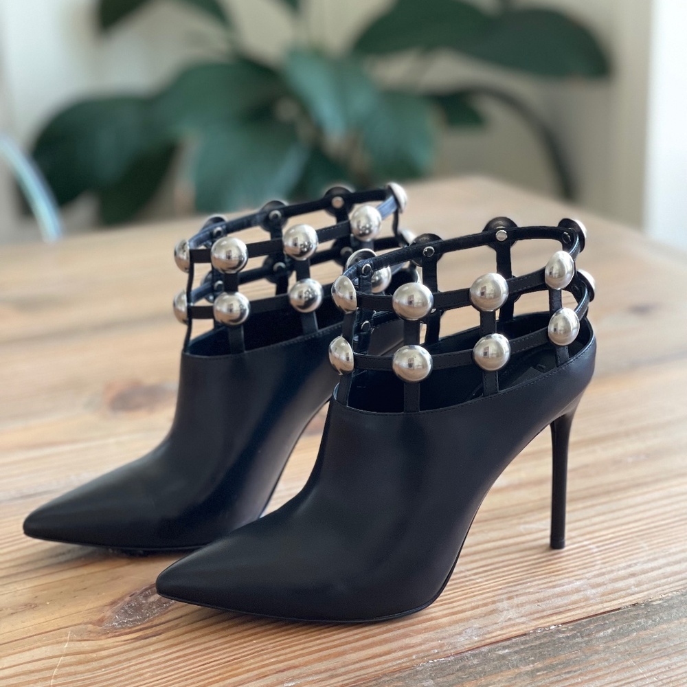Alexander Wang silver studded bootie size 38